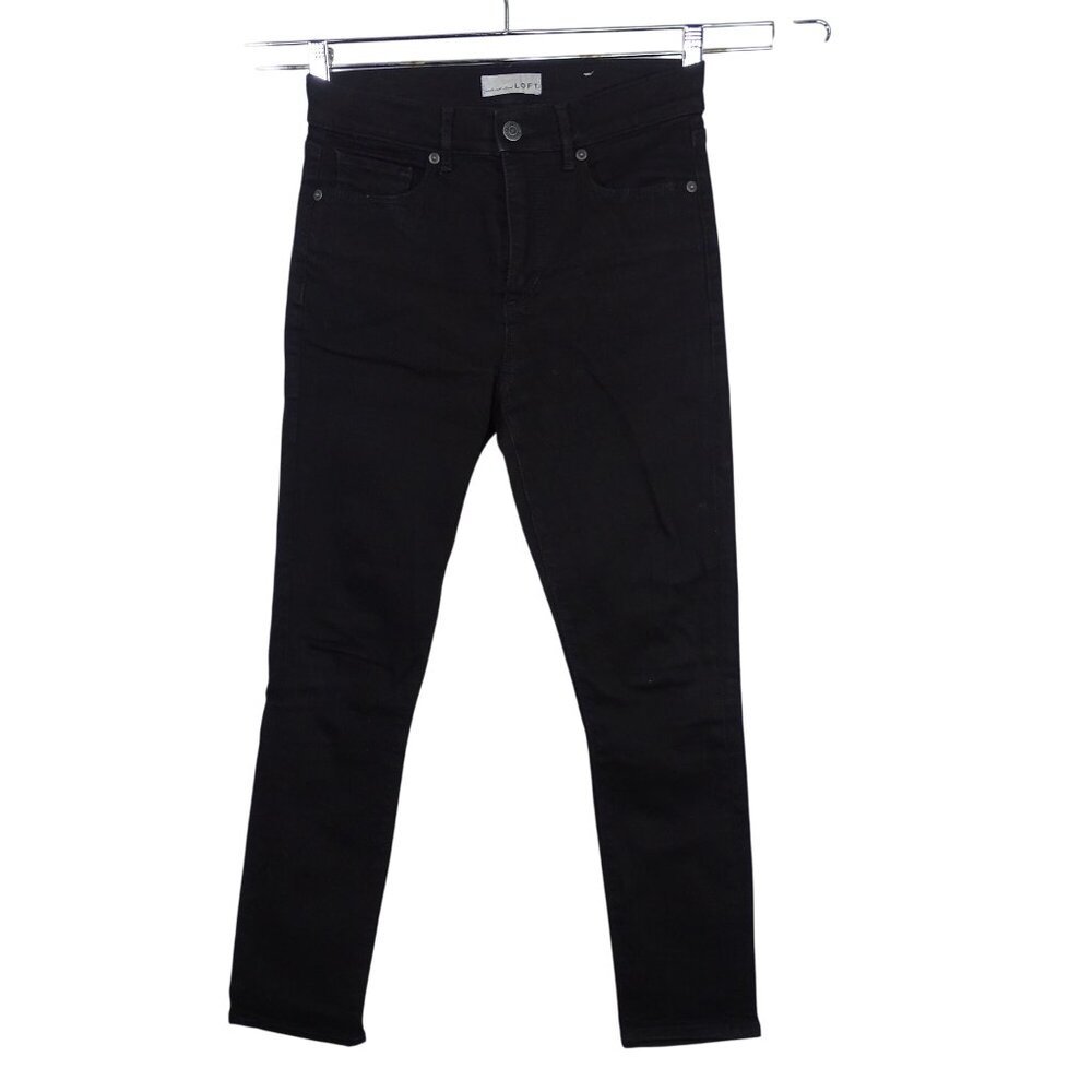 Ann Taylor Loft Black The Skinny Jeans Women Size 26 2 Zipper Fly Casual